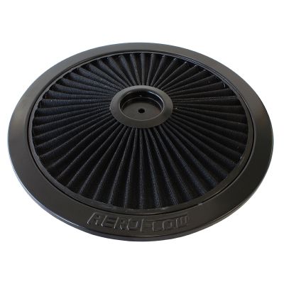 AEROFLOW=Black Full Flow Air Filter Top Plate 14" diameter