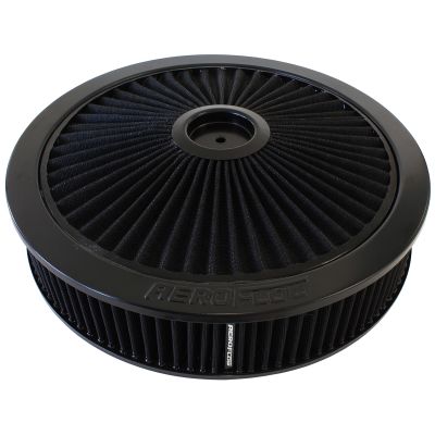 AEROFLOW=14" x 3" Full Flow Air Filter Assembly, Black