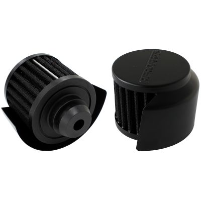 AEROFLOW=Black Push In Breather With Black Shield 3"