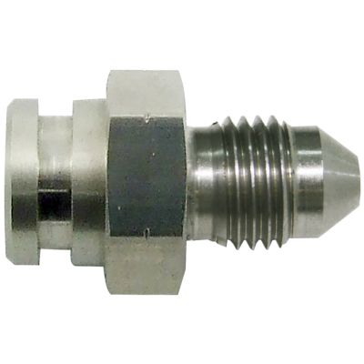 AeroFlow=Stainless Steel 17mm Female Inverted Flare to Male AN Fitting -4AN 17mm Hex