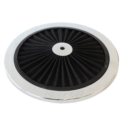 AEROFLOW=Chrome Full Flow Air Filter Top Plate 9" diameter