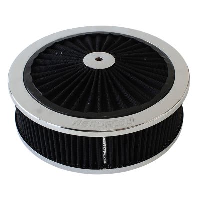 AEROFLOW=Chrome Full Flow Air Filter Assembly with 9" x 2-3/4"  5-1/8" neck