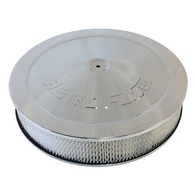 AEROFLOW=Chrome Air Filter Assembly with 1-1/8" Drop base 14" x 3"  5-1/8" neck