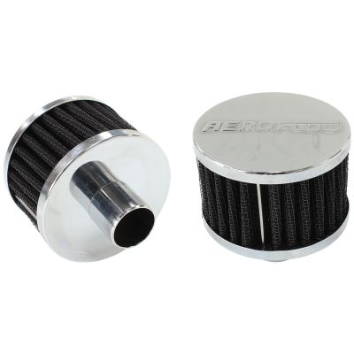 AEROFLOW=Chrome Push In Breather 3" (76mm) O.D. x 2" (50.8mm) High