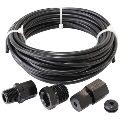 AeroFlow=Complete 1/8" Dia. Nylon Tubing Kit Black Tubing with Black Fittings & Ferrules