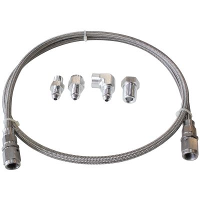 AeroFlow=Stainless Steel Braided Line Gauge Kit -3AN 3ft Hose Length with Fittings