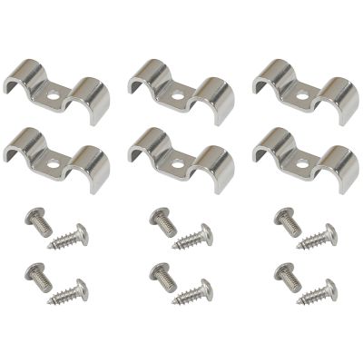 AeroFlow=Dual Stainless Steel Hard line Clamps (6 Pack) Suits 3/16" & 3/8" Hard line