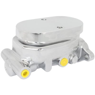 AeroFlow=GM Brake Master Cylinder 1" Bore Chrome Aluminium with Smooth Top Lid