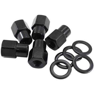 AeroFlow=0.550" Shank Open Black Wheel Nuts - 7/16-20" Pack of 5