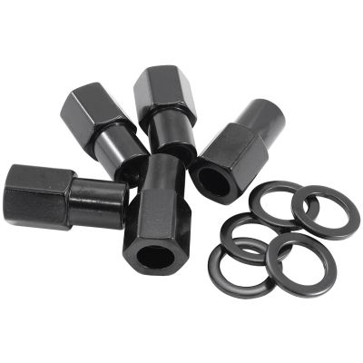 AeroFlow=0.750" Shank Open Black Wheel Nuts - M12 x 1.50mm Washer Seat with Shank