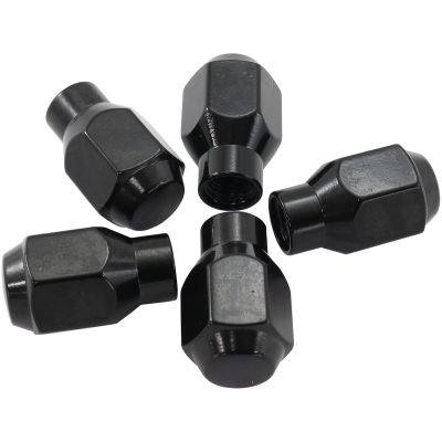 AeroFlow=Conical ET Style Closed Black Wheel Nuts - 1/2-20" Pack of 5 60 Degree Taper