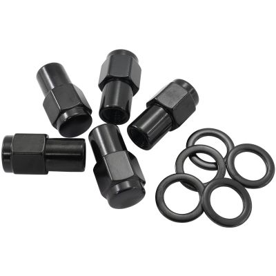 AeroFlow=0.750" Shank Closed Black Wheel Nuts - 1/2-20" Pack of 5