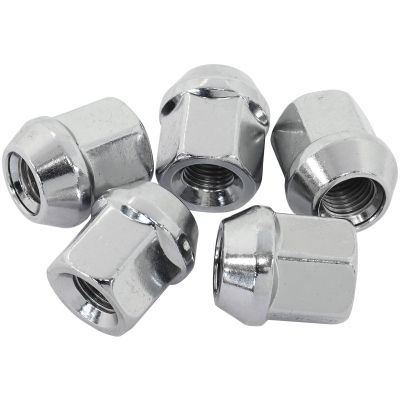 AeroFlow=Acorn Short Open Chrome Wheel Nuts - M12 x 1.25mm 60 Degree Taper