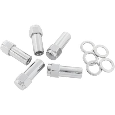 AeroFlow=1.380" Shank Closed Chrome Wheel Nuts - 7/16-20" Pack of 5