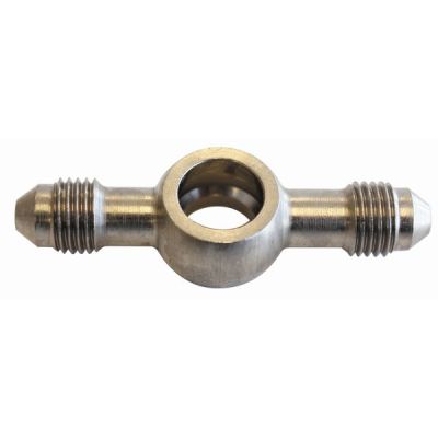 AeroFlow=Stainless Steel Short Banjo with Double End AN -4AN 12mm to -4AN Male