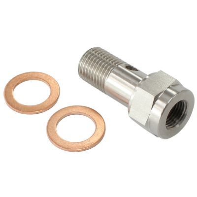 AeroFlow=Stainless Steel Banjo Bolt with 1/8" NPT Port M12 x 1.25mm Thread