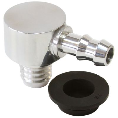 AeroFlow=Universal Billet Brake Booster Valve with 3/8" Barb Polished Finish.