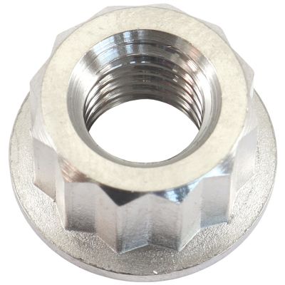 AeroFlow=M8 x 1.25mm Titanium 12 Point Nut Natural Finish Sold Single