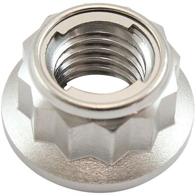 AeroFlow=M10 x 1.25mm Titanium 12 Point Locking Nut Natural Finish Sold Single