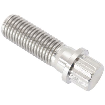 AeroFlow = M10 x 1.25mm UHL 30mm Titanium Bolt 12 Point Head Natural Finish