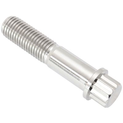 AeroFlow=M10 x 1.25mm UHL 45mm Titanium Bolt 12 Point Head Natural Finish Sold Single