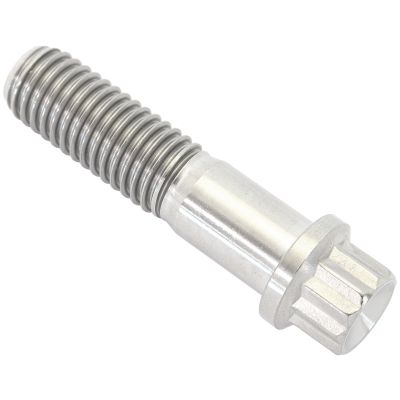 AeroFlow= M10 x 1.50mm UHL 40mm Titanium Bolt 12 Point Head Natural Finish