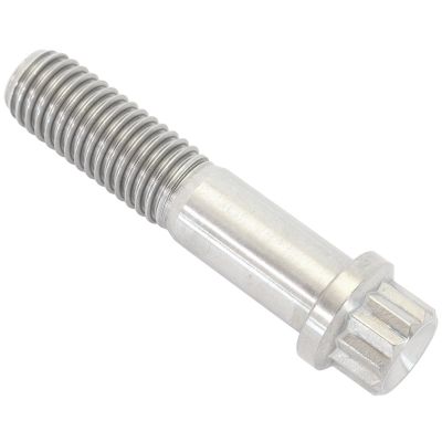 AeroFlow= M10 x 1.50mm UHL 45mm Titanium Bolt 12 Point Head Natural Finish