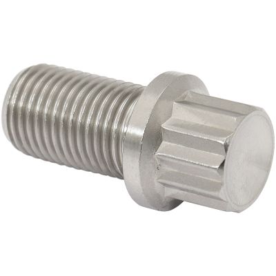 AeroFlow=M12 x 1.25mm UHL 20mm Titanium Bolt 12 Point Head Natural Finish