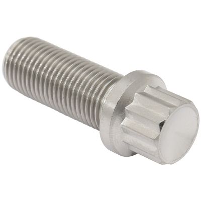 AeroFlow=M12 x 1.25mm UHL 30mm Titanium Bolt 12 Point Head Natural Finish