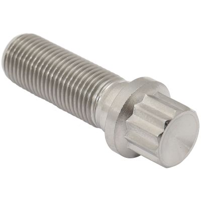 AeroFlow=M12 x 1.25mm UHL 35mm Titanium Bolt 12 Point Head Natural Finish