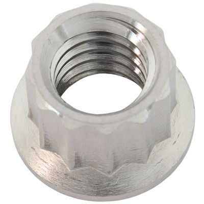 AeroFlow=5/16" Titanium 12 Point Nut Natural Finish Sold Single