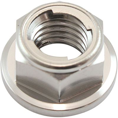 AeroFlow=M10 x 1.25mm Titanium 6 Point Hex Locking Nut Natural Finish Sold Single
