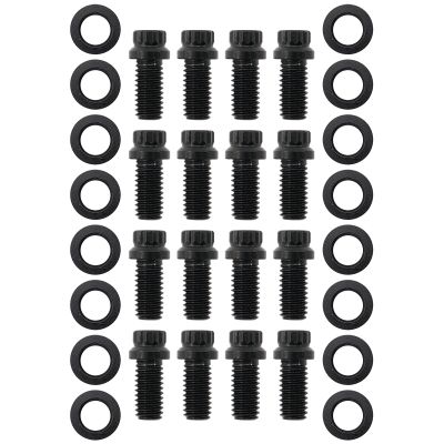 AeroFlow=Small Block Chev 3/8-16" Header Bolts .750" UHL - Black Finish 12 Point Head