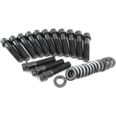 AeroFlow=Holden V8 253 304 308 Intake Bolts - Black Finish 12 Point Head Pack of 14