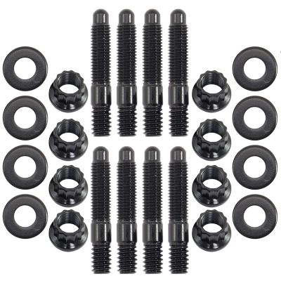 AeroFlow=Universal Valve Cover Stud Kit 1/4-20" OAL 1.50" Pack of 8 - Black Finish