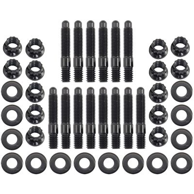 AeroFlow=Universal Valve Cover Stud Kit 1/4-20" OAL 1.50" Pack of 14 - Black Finish