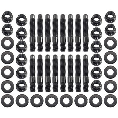 AeroFlow=Universal Valve Cover Stud Kit 1/4-20" OAL 1.50" Pack of 16 - Black Finish