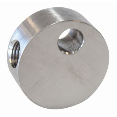 AeroFlow=Stainless Steel Female Round T-Block 3 x 3/8"-24 Convex tee