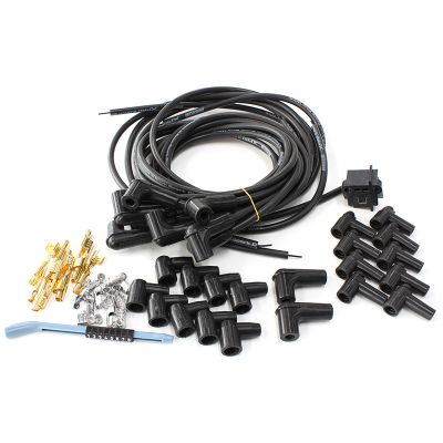 AeroFlow=Xpro Universal 8.5mm V8 Ignition Lead Set with 90° Spark Plug Boots-Black