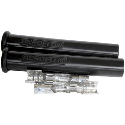 AeroFlow=Xpro Silicone Multi Angle Spark Plug Boots & Terminals Black 2 pack