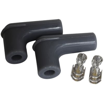 AeroFlow=Xpro Silicone 90° Spark Plug Boots & Terminals Black 2 pack