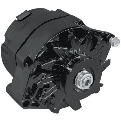 AeroFlow=120amp Chev Style 1-Wire Alternator Black Finish