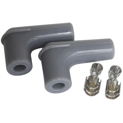 AeroFlow=Xpro Silicone 90° Spark Plug Boots & Terminals Grey 2 pack