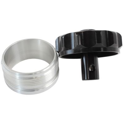 AeroFlow=Billet Aluminum Weld-On Filler Neck & Cap - Black 2" I.D Weld-On