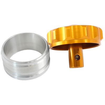 AeroFlow=Billet Aluminum Weld-On Filler Neck & Cap - Gold 2" I.D Weld-On