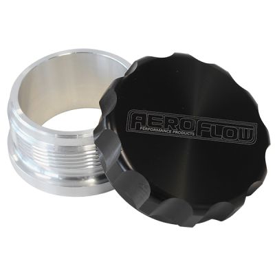 AeroFlow=2" Billet Aluminum Weld-On Filler with Black Cap