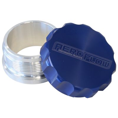 AeroFlow=2" Billet Aluminum Weld-On Filler with Blue Cap