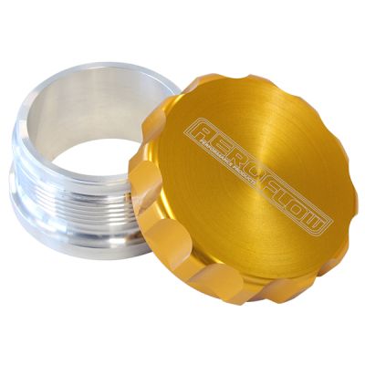 AeroFlow=2" Billet Aluminium Weld-On Filler with Gold Cap