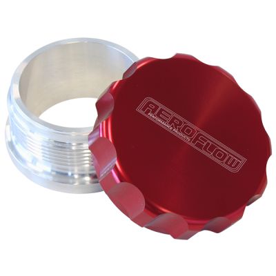 AeroFlow=2" Billet Aluminium Weld-On Filler with Red Cap