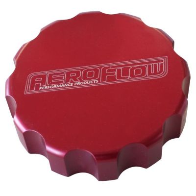 AERFOFLOW=Billet Radiator Cap Cover Suit Small Cap Red Finish